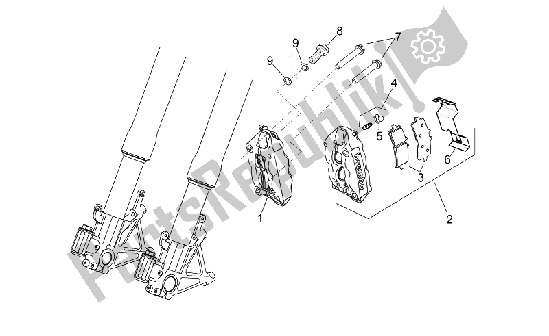 Toutes les pièces pour le étrier De Frein Avant du Aprilia RSV4 Aprc R 1000 2011