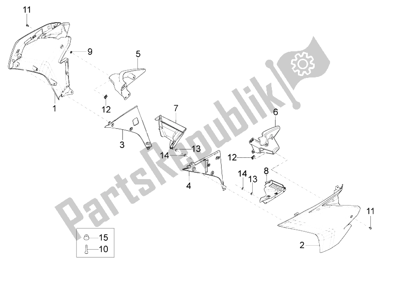 Alle Teile für das Seitenverkleidung des Aprilia RS4 50 2T 2014