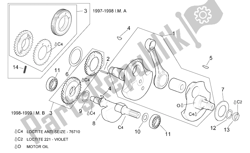 All parts for the Drive Shaft of the Aprilia Pegaso 650 1997