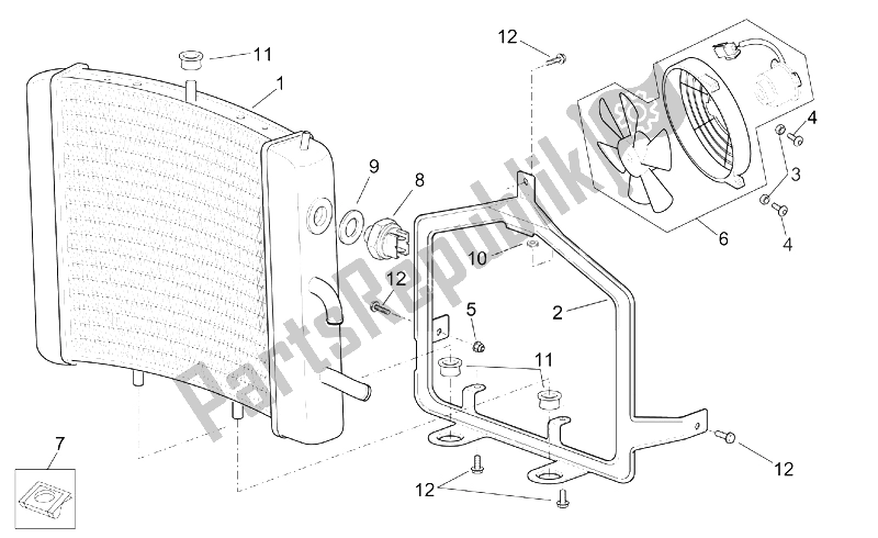 Tutte le parti per il Refrigeratore D'acqua del Aprilia Scarabeo 125 150 200 ENG Rotax 1999