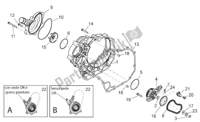 All parts for the Water Pump Ii of the Aprilia Shiver 750 USA 2011