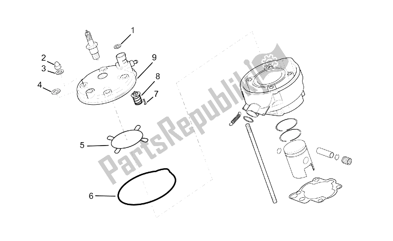 Tutte le parti per il Testata del Aprilia RX 50 Racing 2003