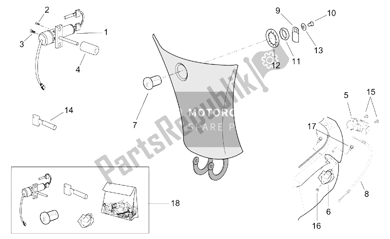 Tutte le parti per il Decalcomania E Blocco Kit Hardware del Aprilia Leonardo 250 ENG Yamaha 1999