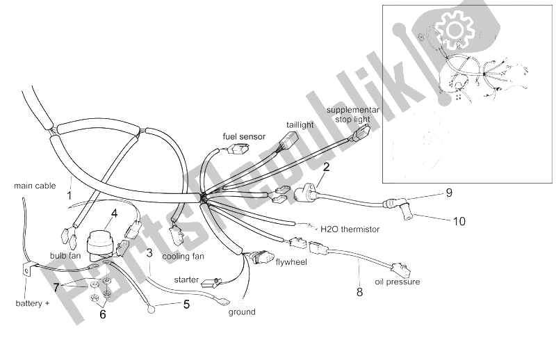 All parts for the Electrical System Ii of the Aprilia Scarabeo 125 250 E2 ENG Piaggio 2004