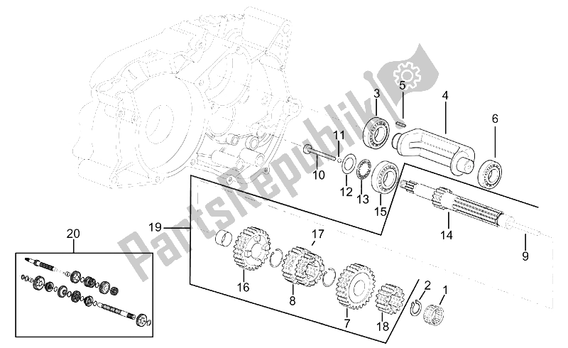 Toutes les pièces pour le Arbre De Transmission Primaire du Aprilia RX 50 Racing 2003