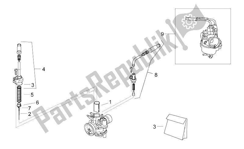 Todas las partes para Carburador I de Aprilia Area 51 1998