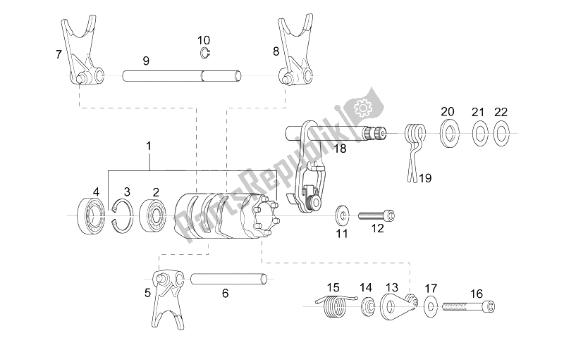 Alle Teile für das Griffverschiebung des Aprilia RS 125 ENG 122 CC 1996