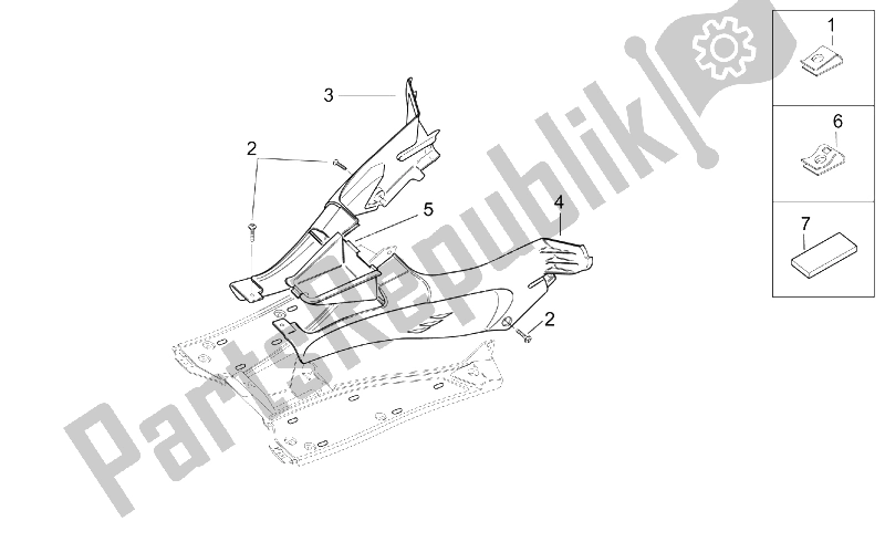 All parts for the Central Body I of the Aprilia SR 50 H2O Ditech Carb 2000