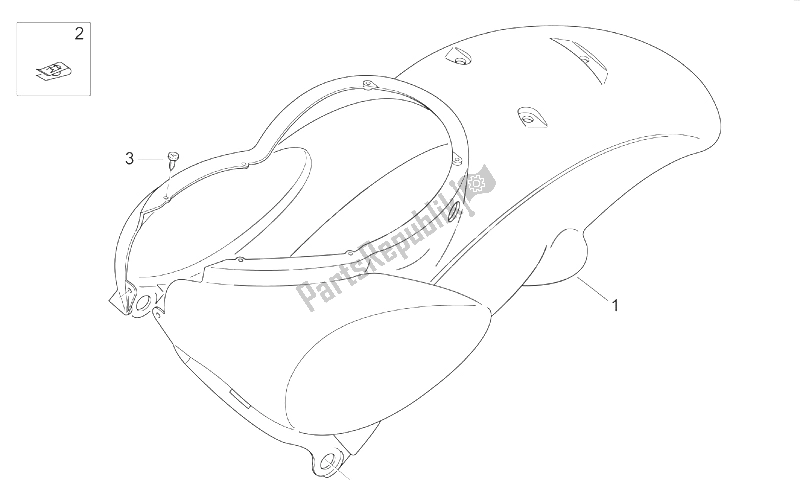 All parts for the Rear Body I - Rear Fairing of the Aprilia Scarabeo 50 2T ENG Minarelli 1999