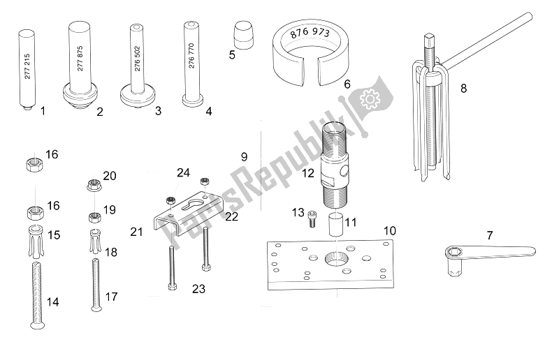 Todas las partes para Reparando Herramientas I de Aprilia RS 125 ENG 123 CC 1996