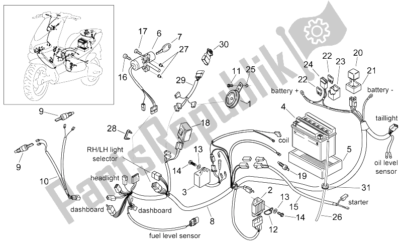 All parts for the Electrical System of the Aprilia Area 51 1998