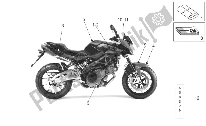 Toutes les pièces pour le Assiette Set-decal-op. Handbooks du Aprilia Shiver 750 EU 2014