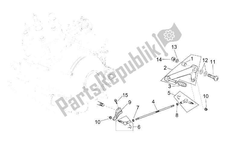 All parts for the Engine - Gear Lever of the Aprilia RS 50 Tuono 2003