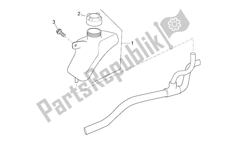 All parts for the Expansion Tank of the Aprilia Atlantic 125 E3 2010