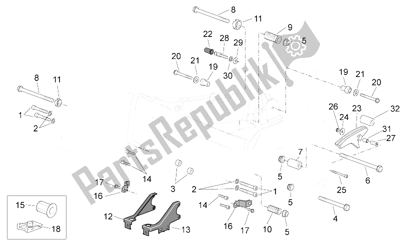 Toutes les pièces pour le Cadre Ii du Aprilia ETV 1000 Capo Nord 2004