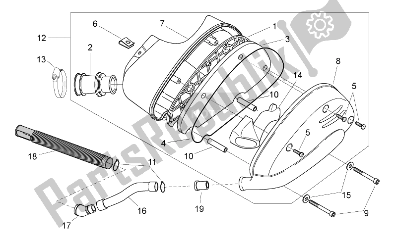 Toutes les pièces pour le Boîte à Air Ii du Aprilia SR 50 Carb MY 2014