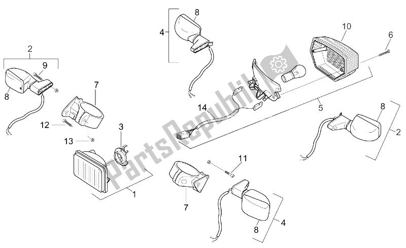 All parts for the Lights of the Aprilia RX 50 Racing 2003