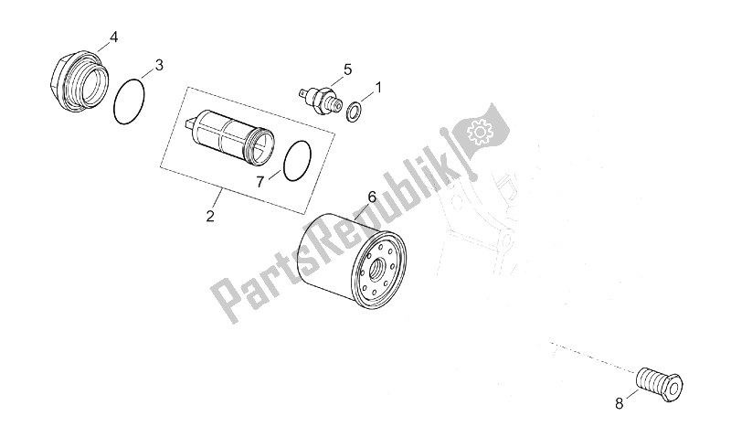 All parts for the Oil Filter of the Aprilia Scarabeo 125 200 E2 ENG Piaggio 2003