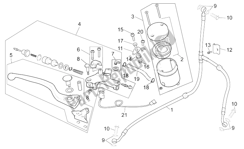 Toutes les pièces pour le Maître-cylindre Avant du Aprilia SL 1000 Falco 2000