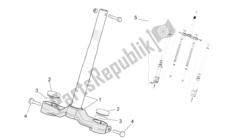 All parts for the Front Fork I of the Aprilia SR 50 H2O NEW IE Carb 2004