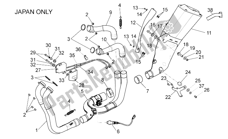 Tutte le parti per il Tubo Di Scarico Ii del Aprilia RSV4 Aprc R ABS 1000 2013