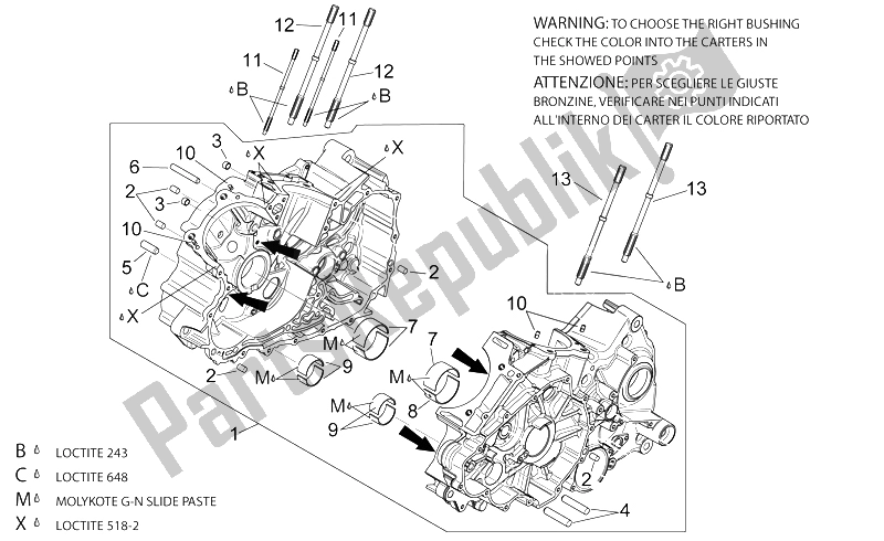 All parts for the Crankcases I of the Aprilia RSV Mille SP 1000 1999