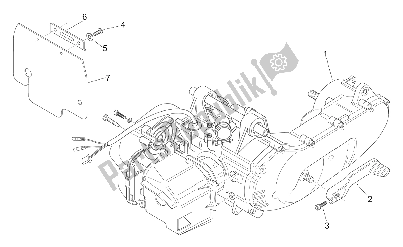 Alle onderdelen voor de Motor van de Aprilia Scarabeo 50 2T ENG Minarelli 1999