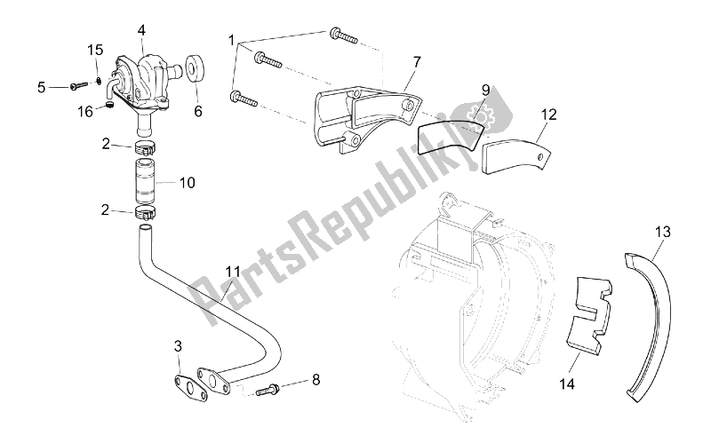 All parts for the Secondary Air of the Aprilia Scarabeo 125 200 E2 ENG Piaggio 2003