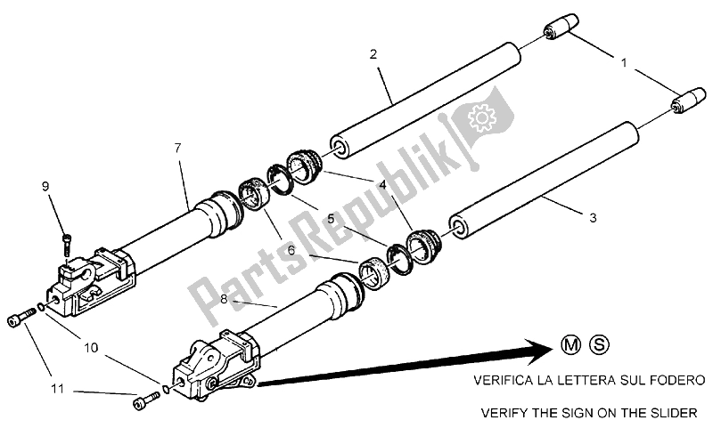 Toutes les pièces pour le Fourche Ii du Aprilia SR 50 H2O 1997