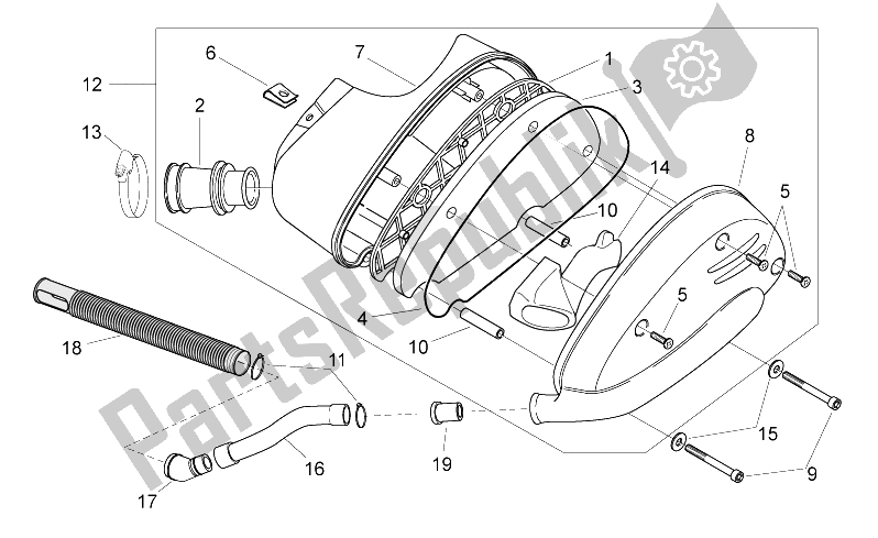 Tutte le parti per il Air Box Ii del Aprilia SR 50 H2O NEW IE Carb 2004