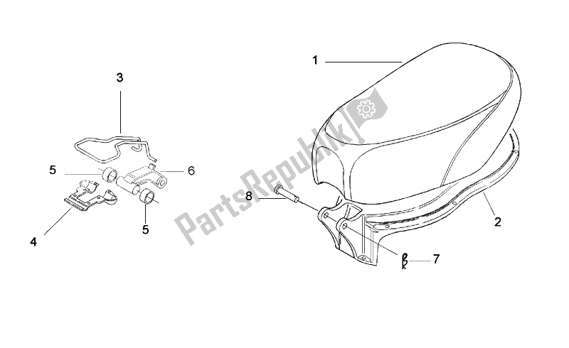 All parts for the Saddle of the Aprilia Scarabeo 50 2T ENG Minarelli 1993