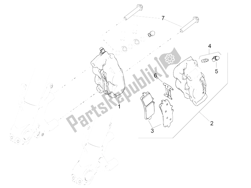 All parts for the Front Brake Caliper of the Aprilia RSV4 RR Europe 1000 2016