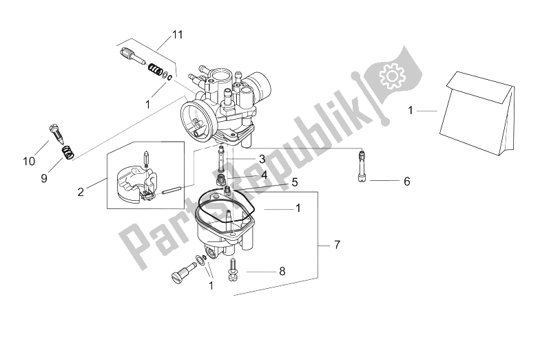 Toutes les pièces pour le Carburateur Iv du Aprilia RX 50 1995