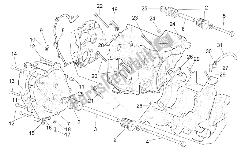 Todas as partes de Bloco Do Motor do Aprilia RS 250 1995