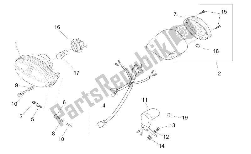 Tutte le parti per il Luci del Aprilia Scarabeo 50 2T ENG Minarelli 2000