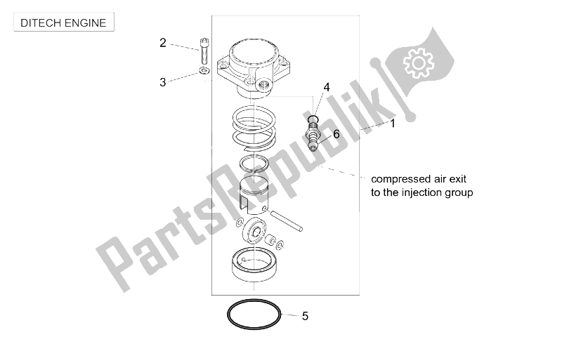 Wszystkie części do Spr?? Arka Powietrza (ditech) Aprilia SR 50 H2O Ditech Carb 2000