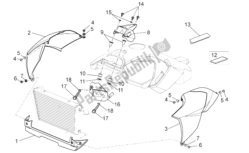 Todas as partes de Corpo Central do Aprilia Dorsoduro 750 ABS USA 2015