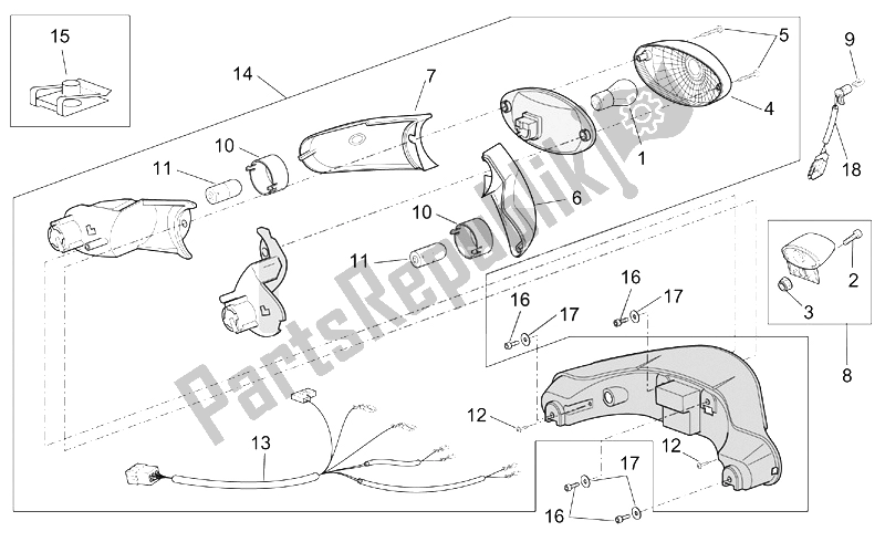 Todas las partes para Luces Traseras de Aprilia Scarabeo 100 4T E2 2001