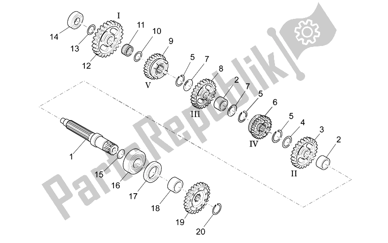 Tutte le parti per il Albero Condotto del Aprilia RXV SXV 450 550 VDB Merriman 2008