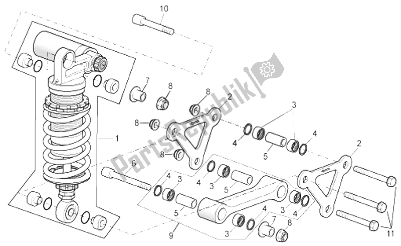 All parts for the Connecting Rod - Rear Shock Abs. Of the Aprilia RSV Tuono 1000 2006