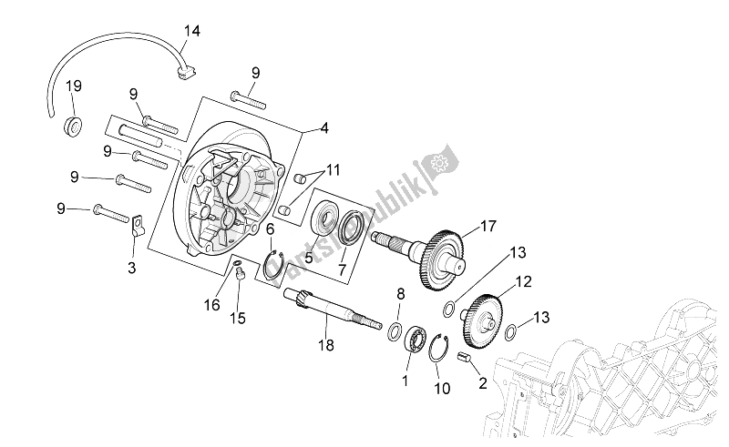 Tutte le parti per il Trasmissione del Aprilia Scarabeo 50 4T 4V 2014