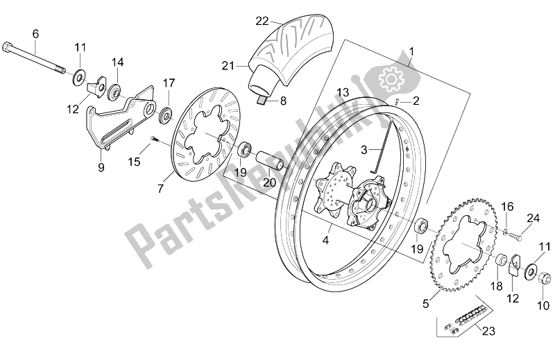 All parts for the Rear Wheel - Supermotard of the Aprilia RX 50 1995