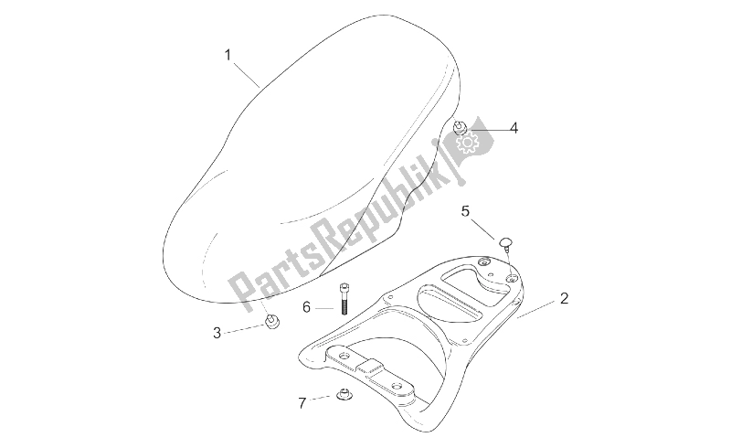 Todas las partes para Asiento - Portador de Aprilia Scarabeo 100 2T ENG Yamaha 2000