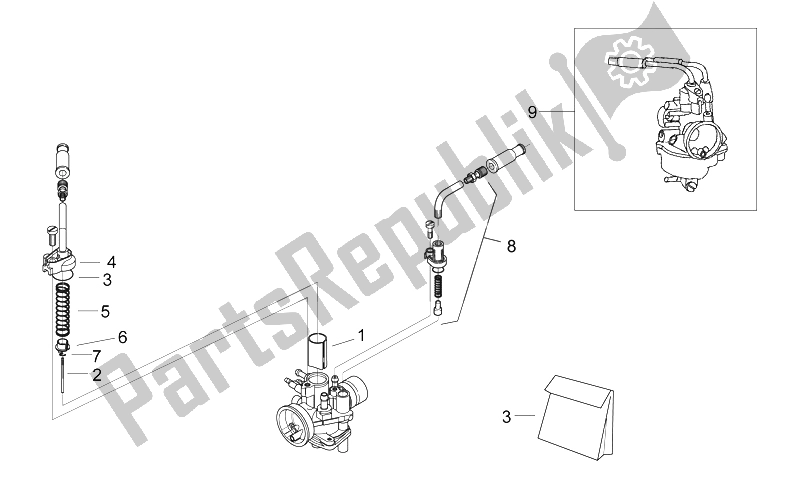 Todas las partes para Carburador I de Aprilia SR 50 AIR WWW 1997