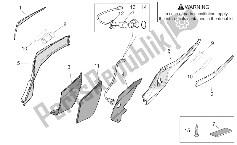 Toutes les pièces pour le Corps Central I du Aprilia Atlantic 500 2001