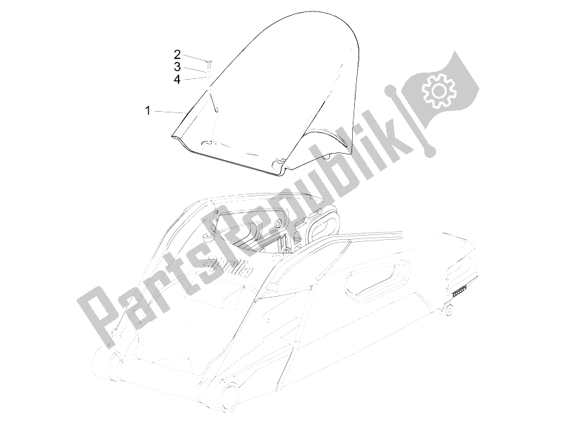 Todas las partes para Guardabarros Trasero de Aprilia RSV4 Racing Factory L E USA 1000 2016