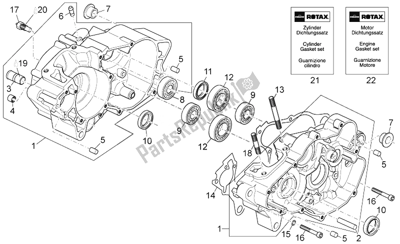 Todas as partes de Bloco Do Motor do Aprilia RX SX 125 2008