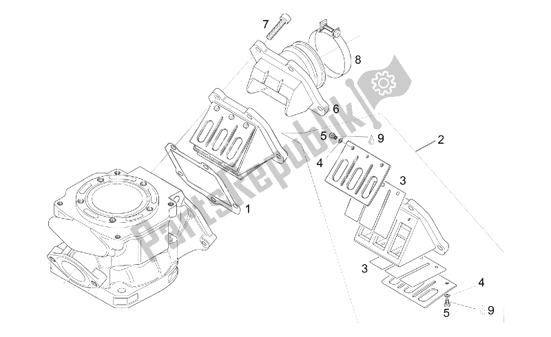 All parts for the Carburettor Flange of the Aprilia RS 125 ENG 122 CC 1996