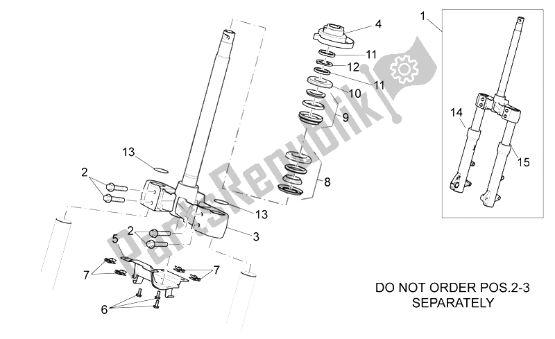 Toutes les pièces pour le Fourche Avant I du Aprilia Scarabeo 400 492 500 Light 2006