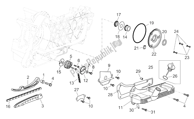 All parts for the Oil Pump of the Aprilia Scarabeo 125 200 E3 ENG Piaggio 2006